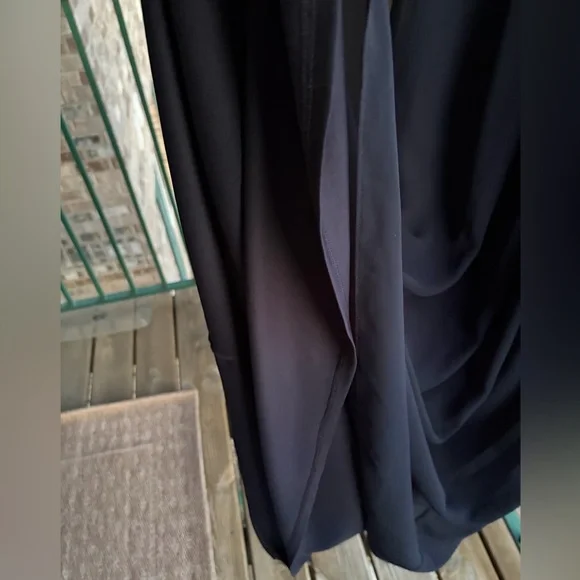 🆕 Adrianna Papell Midnight Crepe Chiffon Gown Elegant Formal Maxi Dress Size 8 - Picture 11 of 16